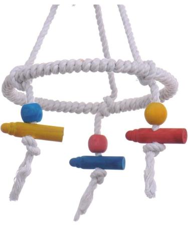 Hypeety Pet Bird Swing Toy - Round Cotton Rope Hanging Hammock for Parakeet, Budgie, Cockatiel - Fun Tri Toy for Cage Enrichment - Buy Online on GoSupps.com