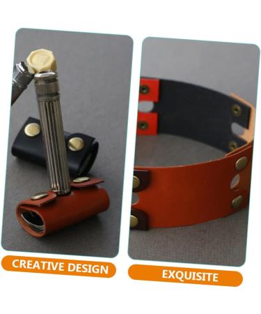 Plafope Leather Razor Storage Case - 2-Piece Protective Shell for Smooth Razor | Durable Brown 8.5x4.5cm - Buy Online on GoSupps.com