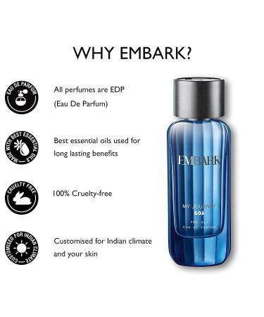 EMBARK My Journey Goa Liquid Perfume For Men & Women Unisex Premium Aquatic Fragrance Eau De Parfum - 100 Ml - Buy Online on GoSupps.com