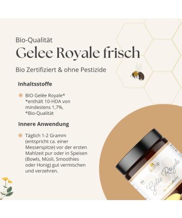 Buy Threat Organic Gel e Royale - Fresh & Pure 100g | 100% Natural Bee Milk | High 10-HDA Content 1.7% - Premium Organic Quality - Buy Online on GoSupps.com