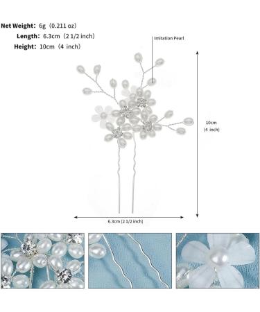 XIKSJW 1 Piece Bridal Wedding Hair Pins Flower Bridal Hair Pieces Silver Wedding Hair Accessories Pearl Bridal Hair Clips For Women And Girls - Buy Online on GoSupps.com