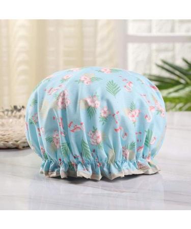 2 Pcs Double Layer Waterproof Bath Caps with Ruffled Edge - Flamingo Design for Girls and Women - Buy Online on GoSupps.com