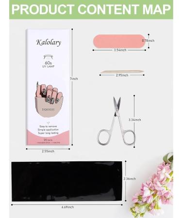 Kalolary Gel Nail Polish Strips Nail Gel Art Sticker Waterproof Full Nail Wraps Decal Sets with Scissors Nail File and Stick for Women Girls Nail Art Decor (UV/LED Lamp Required)-20 - Buy Online on GoSupps.com