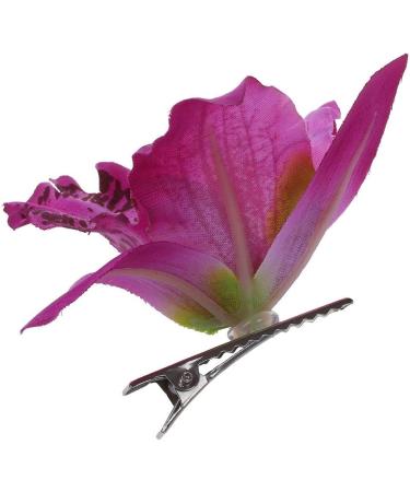 Orchid Flower Hair Clip - New Bridal Wedding Orchid Flower Hair Clip Barrette Women Girls Accessories 1pcs Purple - Buy Online on GoSupps.com