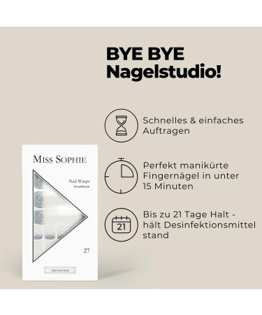 Original Miss Sophie Pedi Wraps | Diamond Dust Pedicure | 27 Ultra-Thin Glitter Nail Polish Stripes for Natural & Gel Nails | International Shipping Available - Buy Online on GoSupps.com