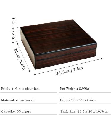 Cigar Humidor Case with Humidifier Hygrameter Hold 35 Cigars Cedar Wood Travel Cigar Case Humidor Case Cigar Box with Divider Ideal Gifts for Men Cigar Enthsts Black - Buy Online on GoSupps.com