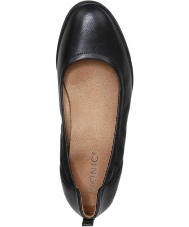 Vionic Women's Advantage Jacey Slip On Wedges - Black Leather Platform Wedges with Orthotic Insole - Buy Online on GoSupps.com