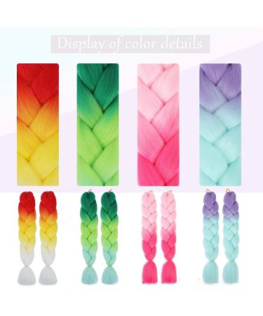 100G 24 Inch Jumbo Braid Crochet Hair Extension For Braids Rainbow Braiding Hair Pre Stretched Synthetic Hair For Girl(B35) 24 inch B35 - Buy Online on GoSupps.com