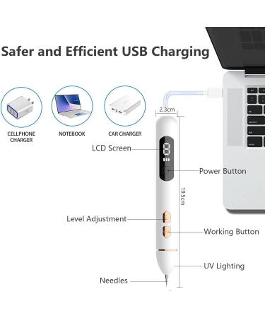 Skin Tag Removal Pen | Portable Mole & Wart Remover Tool with 9 Strength Levels | LED Display & Light | Home Use Spot & Freckle Removal - Buy Online on GoSupps.com