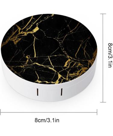Golden Texture Marble Contact Lens Case - Portable Travel Lens Box with Mirror | International Shipping - Buy Online on GoSupps.com