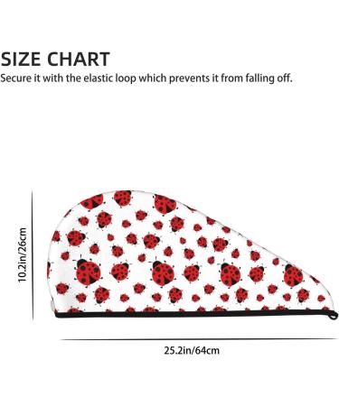 Buy Cute Ladybirds Microfiber Hair Towel - Super Absorbent Coral Velvet Wrap for Long Curly & Thick Hair - Buy Online on GoSupps.com