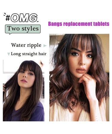 Natural Invisible Water Ripple Wig with Air Bangs Head Overhead 3D Bangs - White Hair Brown-black - Buy Online on GoSupps.com