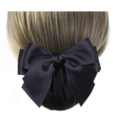 Women Hair Clip Ribbon Barrette With Net Chignon Professional Hair Bun Cover  Black Bun Cover Hair Tie  Barrettes Net Snood Hairnet Bow Bow-knot Decor Hair Clip Hairnet Black - Buy Online on GoSupps.com