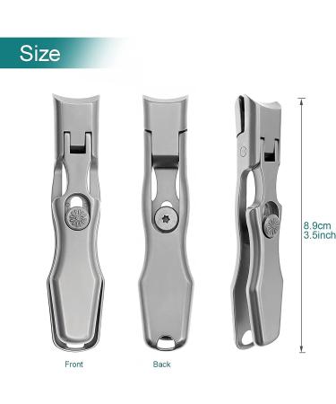 VOGARB Heavy Duty Nail Clippers for Thick Nails with Safety Lock - Wide Jaw Opening Cutter for Men, Women, Seniors - No Splash Trimmer with Catcher (Silver) - Buy Online on GoSupps.com