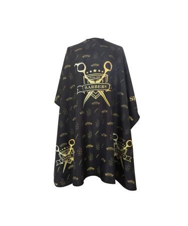 Barber Capes for Men Hair Cutting Cape with Metal Snap Closure Professional Salon Cape Large Waterproof Hairdressing Cape for Hairstylist- 63 56 (Black & Gold)