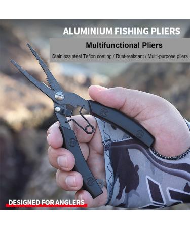 HZXINWANG Fishing Pliers Set - Aviation Aluminum Line Cutters, De-Hookers, Weaving Scissors - Saltwater Resistant Fishing Gear - Black Lightweight Design - Buy Online on GoSupps.com