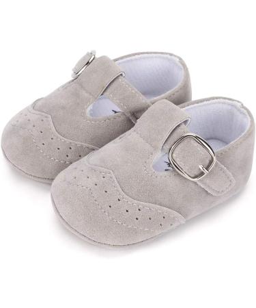 LACOFIA Baby T-Bar Sneakers | Anti-Slip First Walking Shoes for Boys & Girls (6-12 Months) - Gray - Buy Online on GoSupps.com