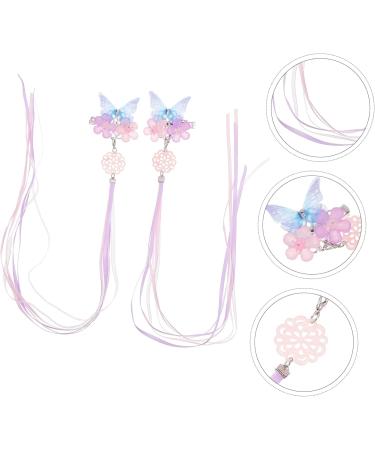 minkissy 2 Pairs Hanfu Headwear Kanzashi Hair Clip Japanese Style Hair Clasp Flower Hair Clips for Women Qipao Hair Accessories Kids Decor Purple Child Metal Acrylic Chinese Style Side Clip - Buy Online on GoSupps.com