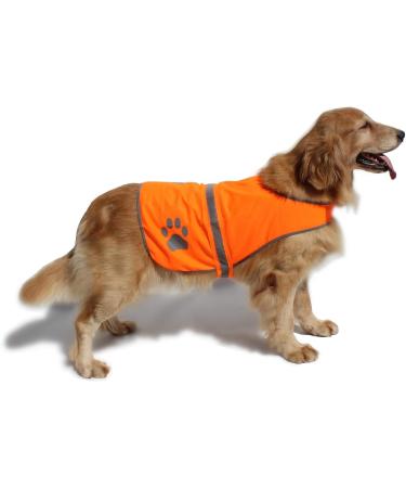 Hiado Dog Reflective Safety Vest - High Visibility Jacket for Walking, Running, Hiking - Protects Dogs from Cars and Hunting Accidents - Orange XL - Buy Online on GoSupps.com