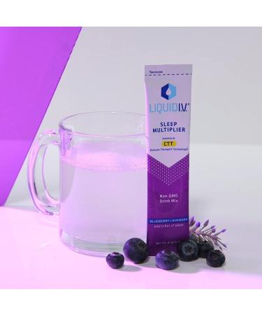Liquid I.V. Sleep Multiplier with Melatonin, L-Theanine, Valerian Root - Blueberry Lavender | 10 Sticks (Pack of 10) - Buy Online on GoSupps.com