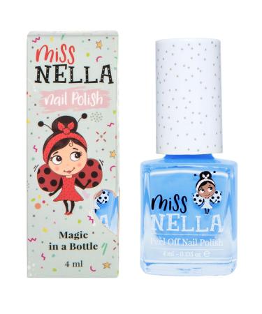 Miss Nella BLUE BELL Safe light blue Nail Polish for Kids Non-Toxic & Odour Free Formula for Children and Toddlers Natural Water Based for Easy Peel Off