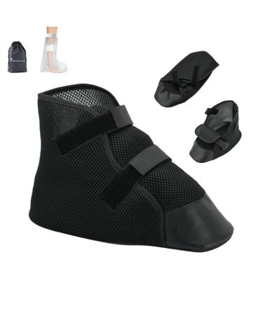 WEEOATAR Adjustable Post-op Shoe Medical Boot with Velcro Easy to Wear Orthopedic Shoe for Post-surgery Broken Foot or Toe Stress Fractures Bunions or Hammer Toe for Left or Right Foot (M) M Black