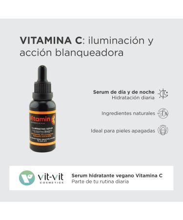  Diet Esthetic Vitamin C Serum with Hyaluronic Acid & Niacinamide Reduces Spots & Brightens Skin Vegan Moisturizing Serum 30ml Vit Vit Cosmetics - Buy Online on GoSupps.com