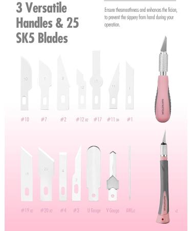 FantastiCAR Craft Knife Set (30pcs) - Precision Cutter Blades for Art, Scrapbooking, Stencil, and More - Pink - Buy Online on GoSupps.com