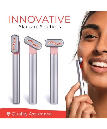 Red Light Therapy Wand for Face - 4-in-1 Anti-Aging & Skin Tightening Tool | Stellar Silver Rejuvenation Massager - Buy Online on GoSupps.com