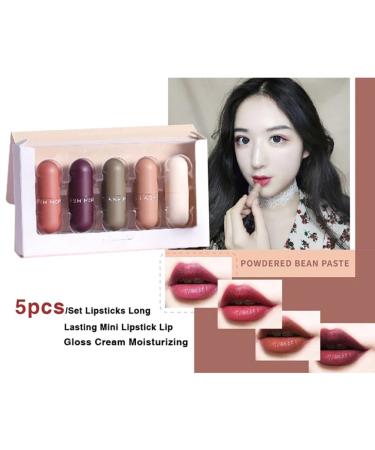 Buy Long Wearing Velvet Matte Lipstick Set - 5PCS Mini Capsule Kit | Waterproof & Moisturizing - Buy Online on GoSupps.com