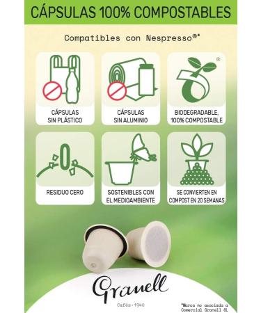 Granell Cafes-1940 Granell - Flavor Pack | 3x10 Hazelnut Espresso Capsules 3x10 Vanilla Espresso 2x10 Chocolate Espresso and 2x10 Cinnamon Espresso - 100 units 980 gr - Buy Online on GoSupps.com