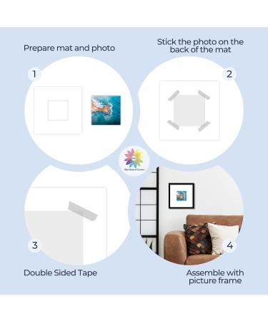 Mat Board Center 8x8 White Mats for 4x4 Pictures - Pack of 12, Acid-Free 4-Ply Thickness with White Core Bevel Cut - Ideal for Pictures and Photos Framing - Buy Online on GoSupps.com