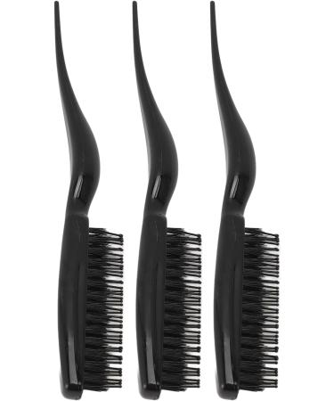 Teasing Hair Brush Portable Styling Comb Ergonomic Rat Tail Handle Home Travel (Black) - Buy Online on GoSupps.com