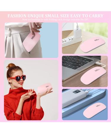 URAQT Mini Gel Nail Lamp - Portable 6W UV LED Gel Nail Dryer with USB, Professional Nail Art Tool for Gel Polish - Pink - Buy Online on GoSupps.com