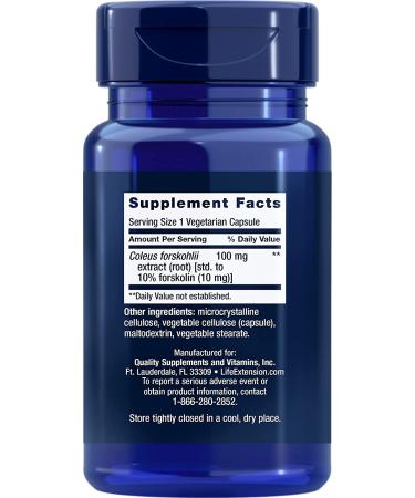 Life Extension Forskolin 10 mg - 60 Vegetarian Capsules | Natural Weight Loss Aid - Buy Online on GoSupps.com