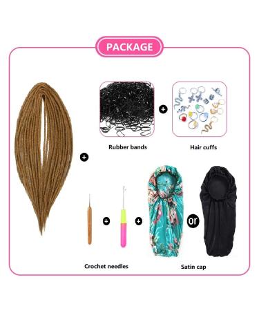 20 Inch Synthetic Dreadlocks - 10 Strands Pack Double Ended Extensions | Soft Light Brown 27# Crocheted Braided Hair for Reggae Hip-Hop & Hippie Style - Buy Online on GoSupps.com
