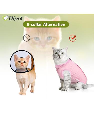 Buy Hipet Cat Surgical Recovery Suit - Anti-Licking Onesie for Abdominal Wounds | Replacement E-Collar for Cats (Small Pink) - Buy Online on GoSupps.com