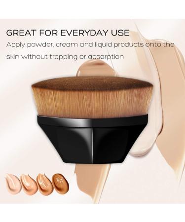 VICKSONGS 2pcs Flawless Finish Foundation Brush Set - Super Soft Flat Top Kabuki Brush for Streak-free Makeup - Perfect for Liquid Cream & Sunless Tanning - Black Pink - Buy Online on GoSupps.com