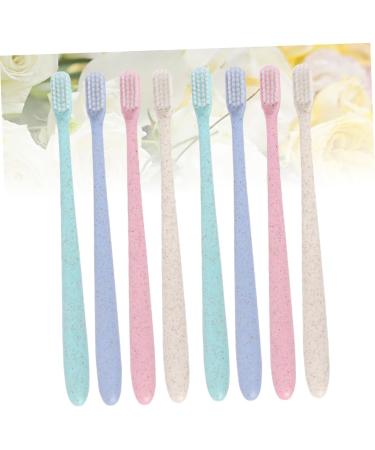 Frcolor Vegan Organic Manual Toothbrush Set - 4 Boxes of 8 with Caps | Travel & Camping Friendly Hanging Design - Buy Online on GoSupps.com