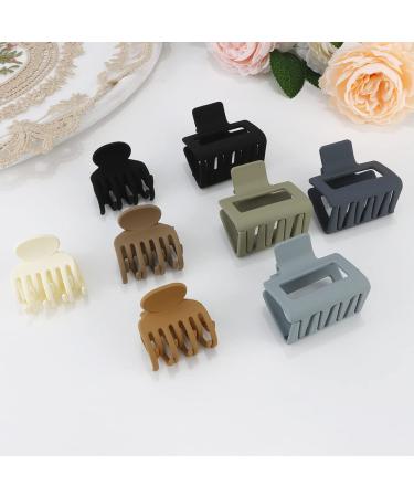 ATODEN Small Hair Clips Set - 8Pcs Mini Claw Clips for Thin Hair, Cute 2'' Square & 1.5'' Rectangle Jaw Clips for Thick & Fine Hair, Non-slip Matte Finish - Buy Online on GoSupps.com
