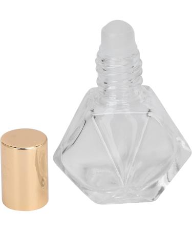 ZJchao 8ml Refillable Glass Perfume Bottle - Travel Essential Oil Roller with Gold Lid & Star Design - Buy Online on GoSupps.com