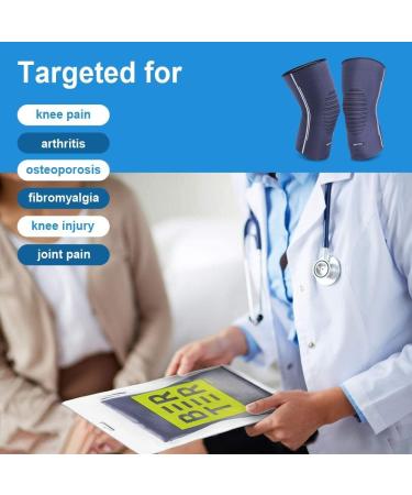 BERTER Knee Compression Sleeve Support for Running  Jogging  Sports - Brace for Joint Pain Relief  Arthritis and Injury Recovery - A Pair Grey-Blue Medium(15.5-18.0) - Buy Online on GoSupps.com