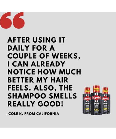 Alpecin CTX Sport Men's Biotin Shampoo 8.45 fl. oz (Pack of 3) - Caffeine, Niacin, Castor Oil, Taurine for Healthy Hair Growth & Thickening - Ideal for Active Lifestyle - Buy Online on GoSupps.com