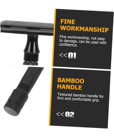 Minkissy Men's Double-Sided Razor Set | Vintage Manual Trimmer & Cleaning Tool | Safe Wood Razor | Ideal Grooming Essentials - Buy Online on GoSupps.com