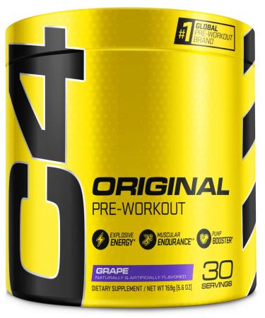 Cellucor C4 Original Pre Workout Powder Grape Sugar Free Preworkout Energy for Men & Women 150mg Caffeine + Beta Alanine + Creatine - 30 Servings (Packaging May Vary) Grape 30.0 Servings (Pack of 1)
