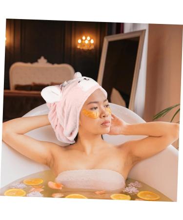 WOONEKY Cartoon Dry Hair Cap Caps Hair Bonnet Towel Bath Hat Adorable Dry Hair Hat Quick Drying Bath Cap Comfortable Drying Hat Coral Fleece Hair Hat Bath Water Absorbent Drying Hat Pink Pink 60x21cm - Buy Online on GoSupps.com