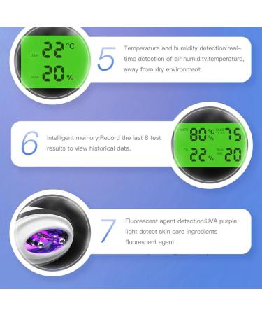 LAUGHERER Skin Moisture Tester Smart Water and Oil Tester LCD Display Facial Skin Moisture Meter Fluorescent Agent Detector - Buy Online on GoSupps.com