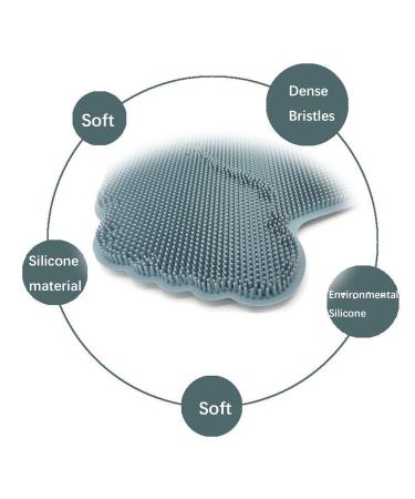 Wall-Mounted Foot Scrubber for Shower - Hands-Free Back Washing Brush with Suction Cups | Anti-Slip Gray Bathroom Foot Cleaner - Buy Online on GoSupps.com