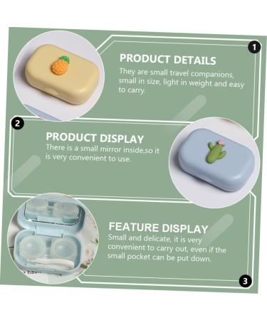JECOMPRIS 32-PCS Colored Contact Lenses Travel Case | Portable Lens Container with Mirror & Cartoon Design | Perfect for Lens Storage & Eyeglasses - Buy Online on GoSupps.com