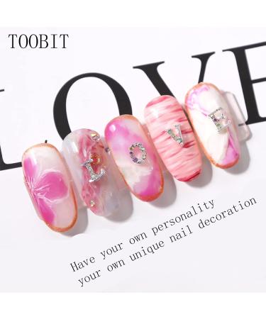 52 Pcs Silver 3D Metal Nail Studs Decoration Set - DIY Rhinestone English Letters Combo for Women - Buy Online on GoSupps.com
